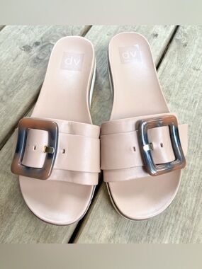 DV By Dolce Vita Cayden Slip On Women’s Sandals with Turquoise Adjustable Buckle